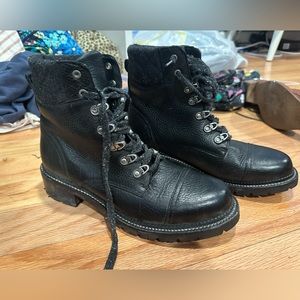 Leather Frye boots with quilted top